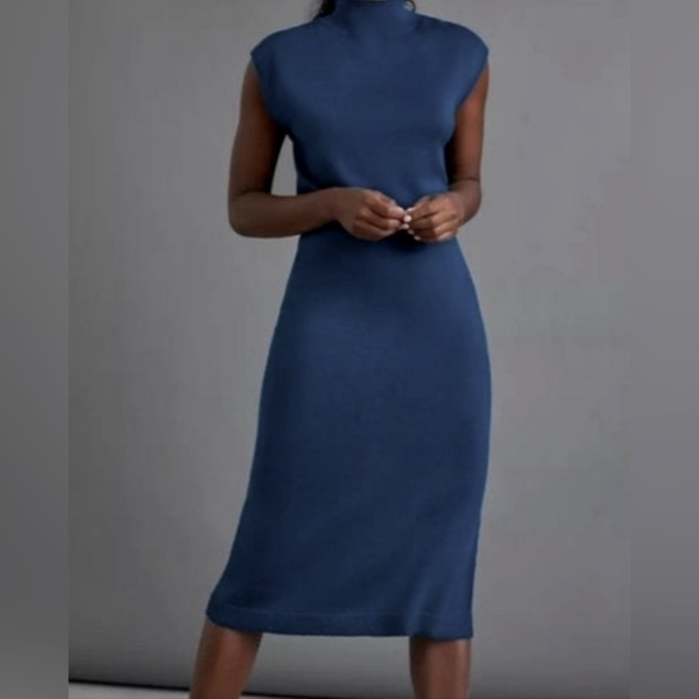 NWT Anthro Mock Neck Midi Dress